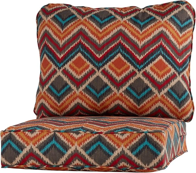 Greendale Home Fashions Outdoor Reversible 2-Piece Deep Seat Cushion Set, Aztec