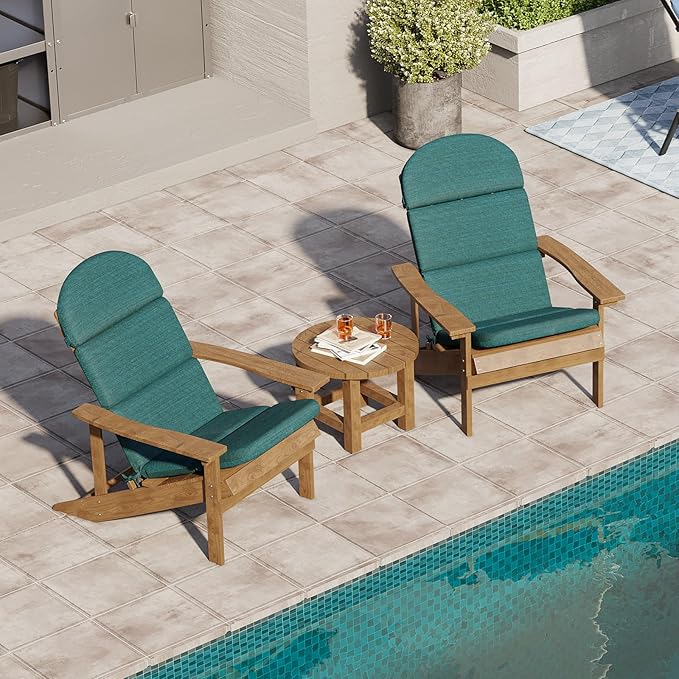 Crestlive 50x19.6 Inch Adirondack Chair Cushion Set of 2, Water Repellent, Fade Resistant, High Back Outdoor Rocking Chair Cushion for Patio, Malachite