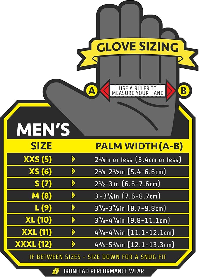 Ironclad Heavy Utility Work Gloves HUG, High Abrasion Resistance, Performance Fit, Durable, Machine Washable, (1 Pair), X-LARGE,Black & Grey
