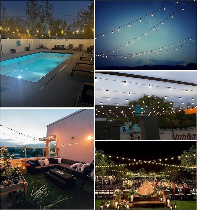 164FT Outdoor String Light Hanging Kit | Black Vinyl-Coated 304 Stainless Steel Wire Rope | Turnbuckles & Hooks | Rustproof Easy Install Set for Patio, Backyard, Garden