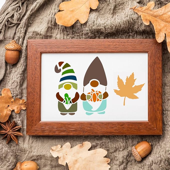 25 Pcs Thanksgiving Fall Stencils Reusable, 6x6 in Autumn Drawing Stencils for Painting on Wood, Pumpkin Maple Spraying Templates for DIY Greeting Cards Holiday Crafts Canvas Fabrics Wall Door Decors