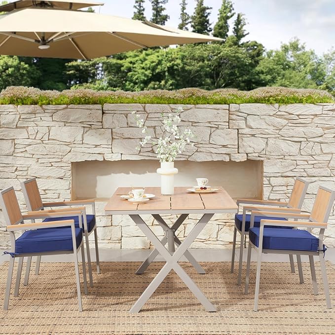 Outdoor Chair Cushions Set of 2, Waterproof Patio Chair Cushions, Outdoor Patio Furniture Replacement Seat Cushions, 19 x 19 x 3 inch, Blue