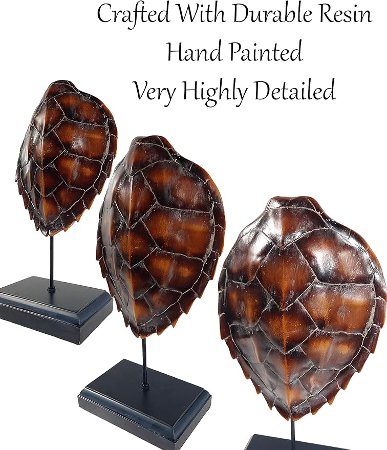 Urbalabs Indoor Standing Modern Turtle Shell Decor Minimalist Tortoise Beach Garden Statues Ocean Lake Cabin Beach Ocean Nautical Decorative Fishing Beach Themed Home Decor Nautical (Sea Turtle)