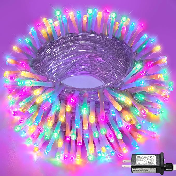 66FT 200 LED Outdoor String Lights, Connectable Easter String Lights Waterproof with 8 Modes, Plug in Twinkle Fairy Lights Clear Wire for Indoor Bedroom Wedding Patio Decorations, Pastel Multicolor