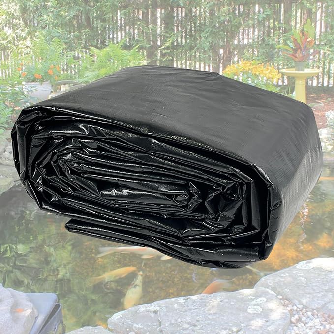 20x25FT Reinforced PE Pond Liner, KOI Pond Liners for Outdoor Ponds, Enhanced 5-Layer Structure Pond Liner for Fish, Duck, Garden Raised Bed and Waterscape Pond(0.82oz/sq ft Thickness)
