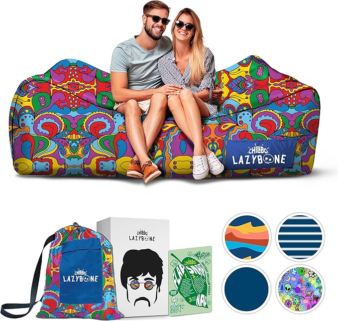 Chillbo Lazybone Inflatable Lounger - Ultimate Inflatable Couch for Maximum Chill - The Perfect Blow Up Couch for Music Festivals Or Lounger for Camping