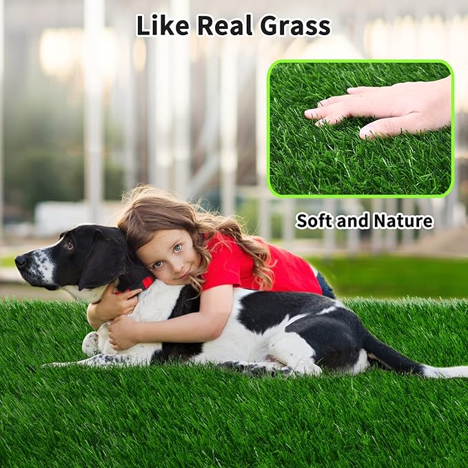 Grass Pad for Dogs 59.1 x 39.4 inches, Strong Absorbency Soft and Real Grass for Pets Potty Training, Easy to Clean Fake Grass for Dog Indoor Outdoor Use (1 Pack)