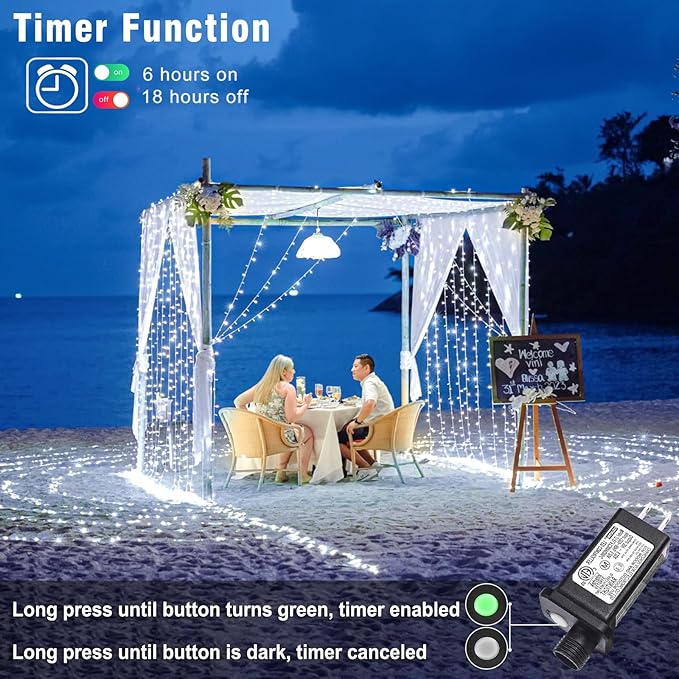 262FT 800 LED Outdoor String Lights, Extra Long Christmas String Lights Indoor with 8 Modes Waterproof, Plug in Fairy Twinkle Lights for Bedroom, House, Wedding, Party, Garden Decorations, White