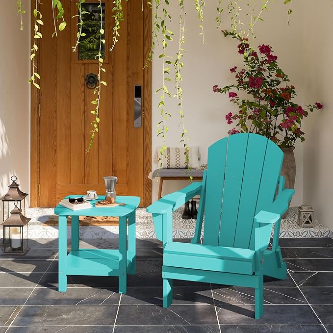 SERWALL Double Adirondack Side Table End Table Set of 2- Tiffany