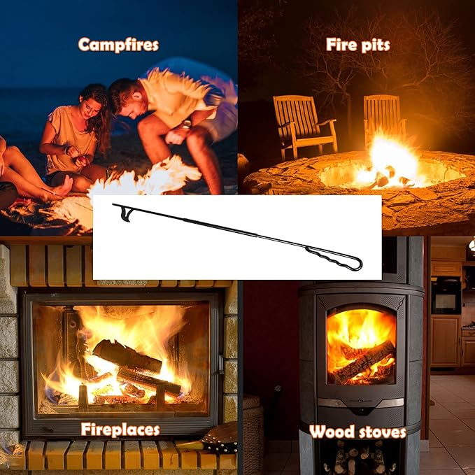 Stanbroil Fire Poker for Fire Pit, 40" Heavy Duty Fireplace Poker for Campfire Wood Stove Firewood Log Coals, Outdoor and Indoor Fireplace Fire Pit Tools