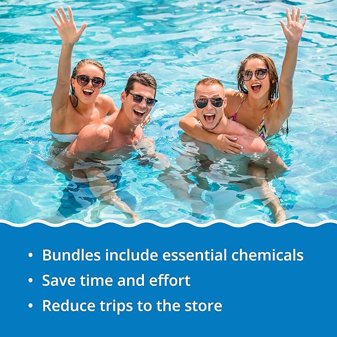 In The Swim Ultimate Opening Kit and Chlorine Bundle - Pre-Measured Opening Kit for Easy Use - 50 Pound Bucket of 3-Inch Stabilized Chlorine Tablets - for Inground and Above Ground Pools Up to 35,000