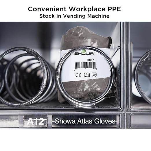 SHOWA Atlas 305 Latex 3/4 Coated General Purpose Work Gloves with Poly/Cotton Liner, for Vending Machines, 10-Gauge, Medium (12 Pair)