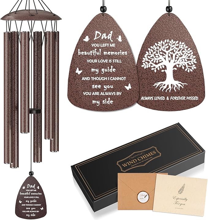 Memorial Wind Chimes for Loss of Dad,Sympathy Wind Chimes for Loss of Father,Sympathy Bereavement Memorial Gift for Loss of Father,in Memory of Dad Papa Father Gifts