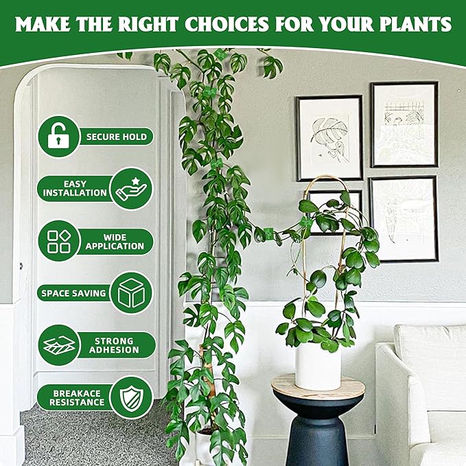 Wall Clips for Climbing Plants 180 PCS, Plant Clips for Climbing Plants, Wall Plant Holder for Vines Plant Clips for Indoor Plants, Vine Wall Clips Plant Hooks for Vines (Green)