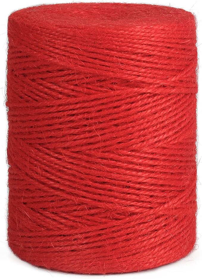 Vivifying Red Twine, 656 Feet 2mm Christmas Twine String for Gift Wrapping, Crafts, Packing and Decoration