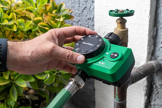 Rain Bird 1ZEHTMRS Simple-Set Hose End Timer, One Zone/Station, Battery Operated, 3/4" Garden Hose Thread, Heavy-Duty Brass Inlet