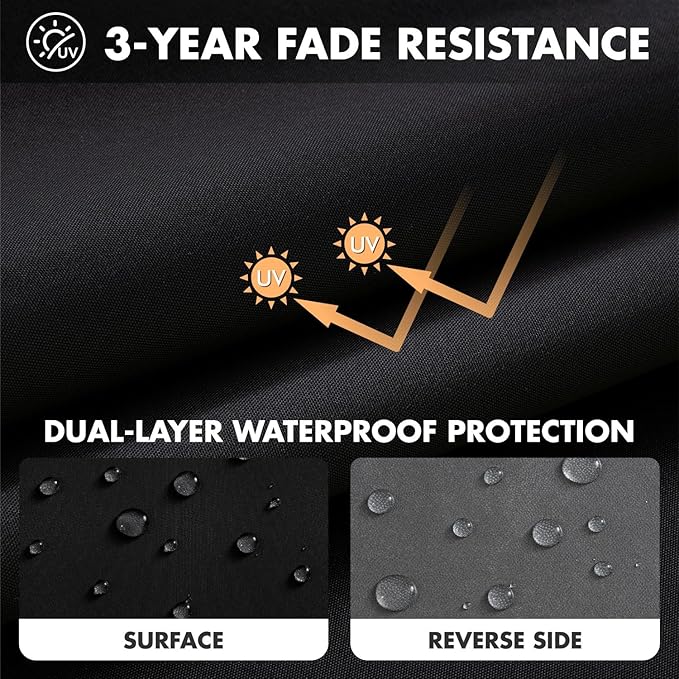 MIULEE Black Outdoor Seat Cushion 22x22 Inch Waterproof & 3 Year Fade Resistant Deep Seat and Back Cushion for Patio Furniture Chair Sofa Couch with Handle and Adjustable Straps