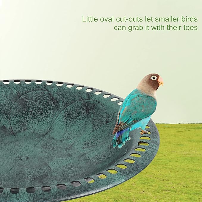 VINGLI Wild Bird Bath Green Patina Weather Resistant Resin Pedestal Birdbaths Antique Sculpture Finish Garden Decor for Outdoor Lightweight Courtyard 28 Inch…