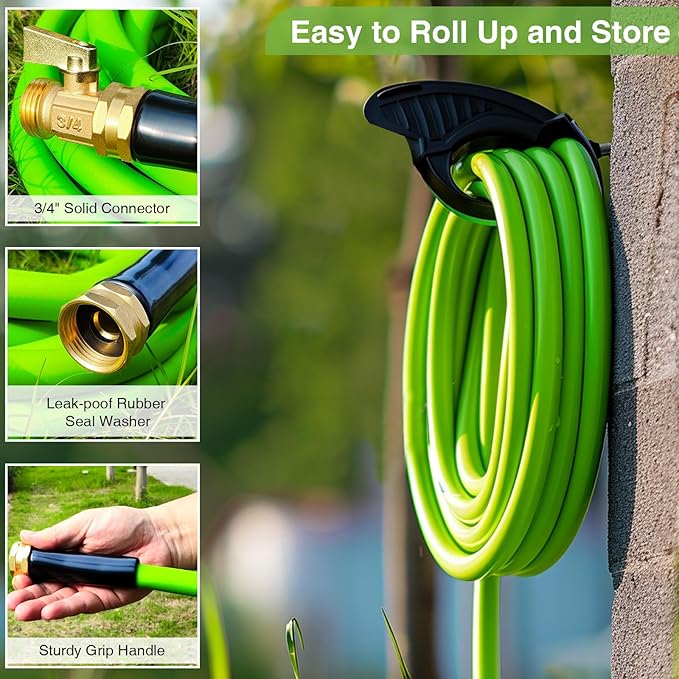 Lefree Garden Hose, Flexible Water Hose with 10 Function Nozzle, Heavy Duty, Sturdy, Drinking Water Safe, All-weather, Outdoor Hose with Kink Resistance, Burst 600 PSI