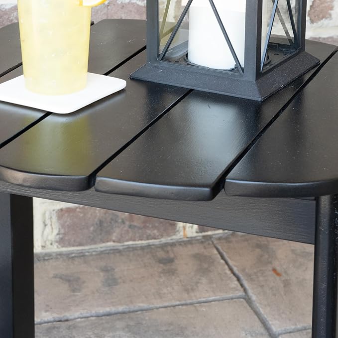 Linon Jayde Black Solid Wood Outdoor Adirondack Side Accent Table