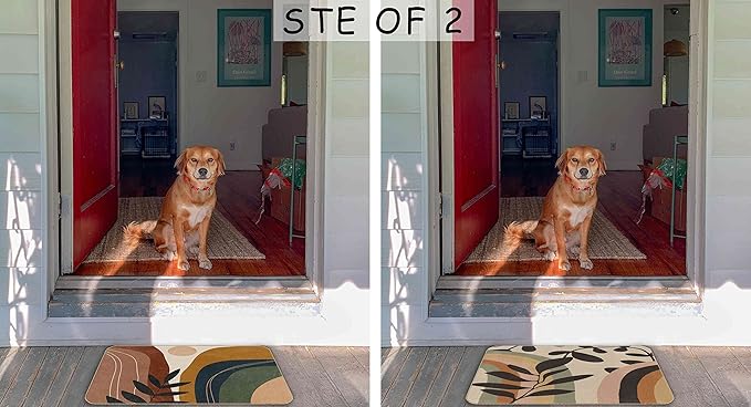 Nogrit Bohemian Doormat, 30 x 17 Inch, Set of 2, Non-Slip, Indoor-Outdoor, Handmade Doormat