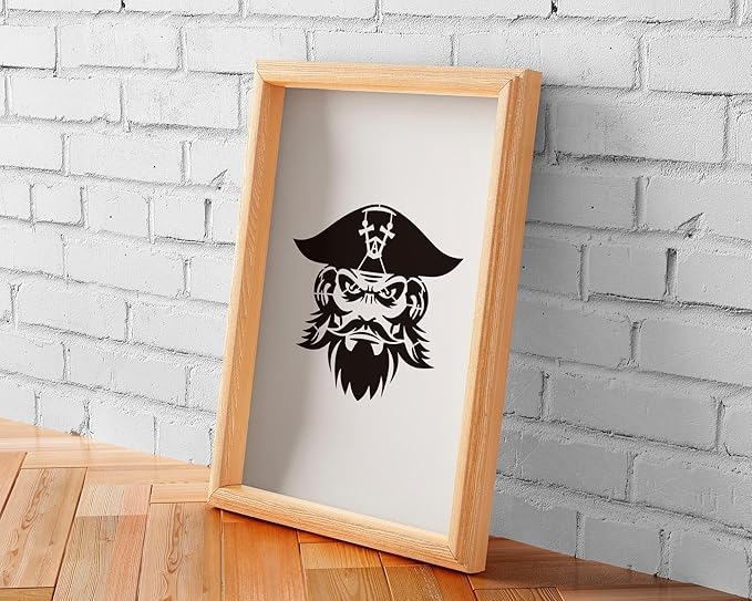 YKW 12 Pcs Pirate Stencils Set, Reusable Nautical Theme Painting Templates, Skull Crossbones Ship Captain DIY Crafts, for Wood Walls Chalkboards Rocks,Ideal for Crafters,and Artists