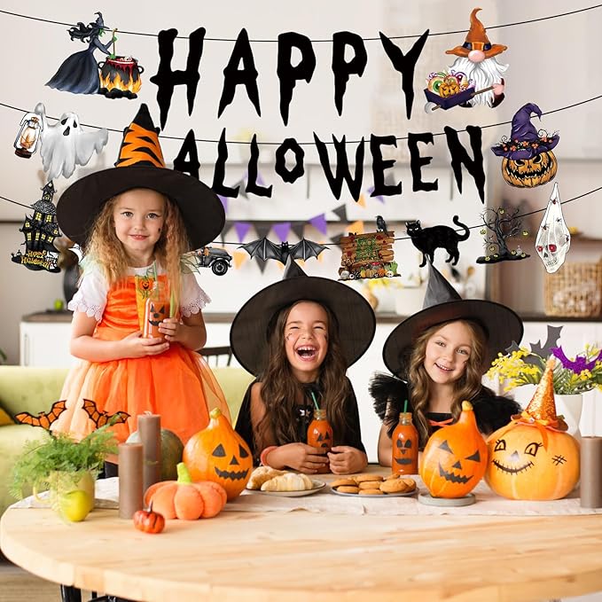 Halloween Banner Happy birthday Halloween Banner Party Decorations Party Supplies Decoration Birthday Decorations Baby Shower Unisex Decoration