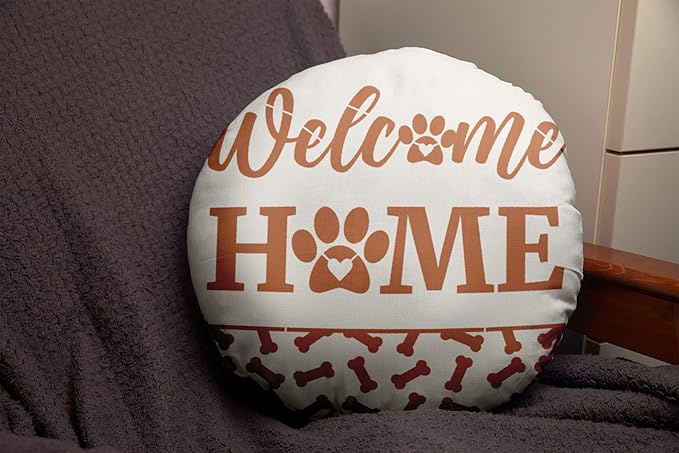 YKW Dog Welcome Stencils 7 Pack Large, Pet Home Decor Templates for Painting Door Mats Wood Signs Paw Print DIY Crafts Dog Lovers