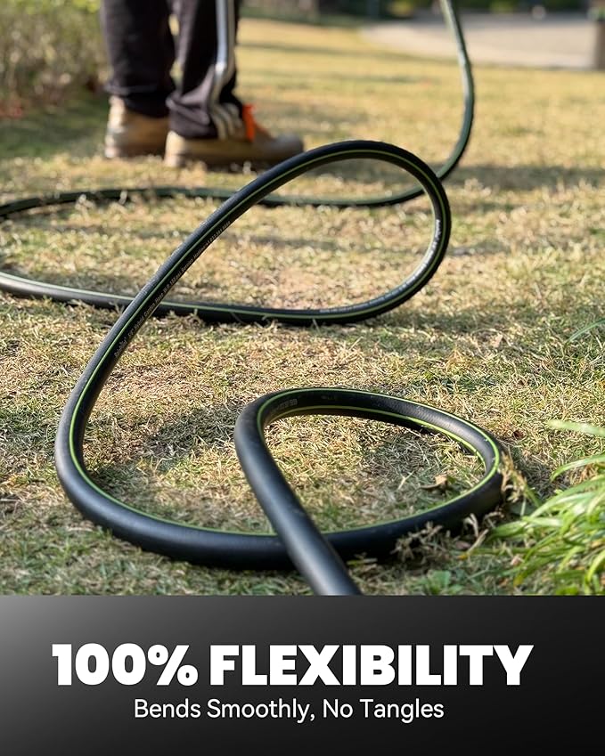 RAINPOINT Garden Hose 75ft x 5/8", Water Hose Heavy Duty, Flexible, Lightweight Durable Hybrid Hose with Swivel Handle for Yard, Car Wash, Pets, No Kink, Male to Female Fittings