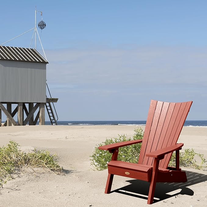 Highwood AD-ADRID29A-RED Manhattan Beach Adirondack Chair, Adult, Rustic Red