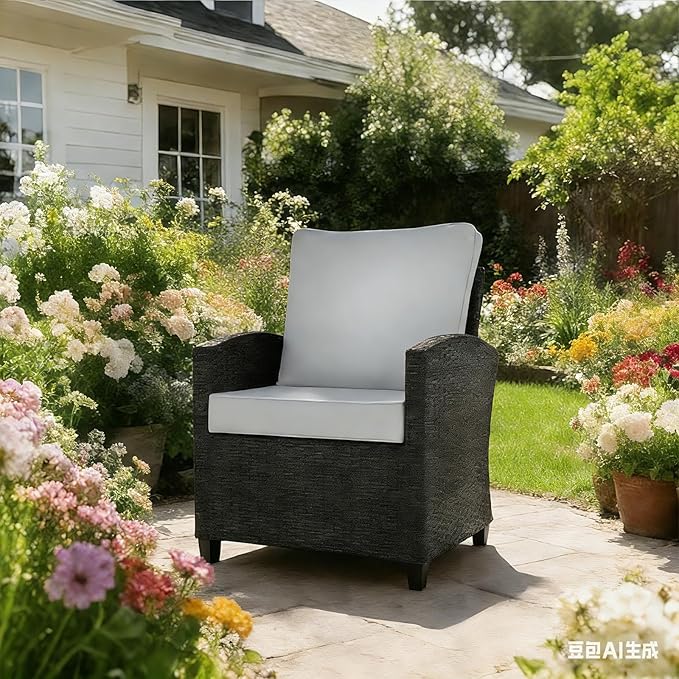 Goodgoods 24 x 28 Outdoor Patio Deep Seat Cushions 2-Pack, 1000+ Hours Fade-Resistant & Water-Resistant Outdoor Furniture Chair Cushions with 30D High-Resilience Foam for Sofa Chair, Stone Gray
