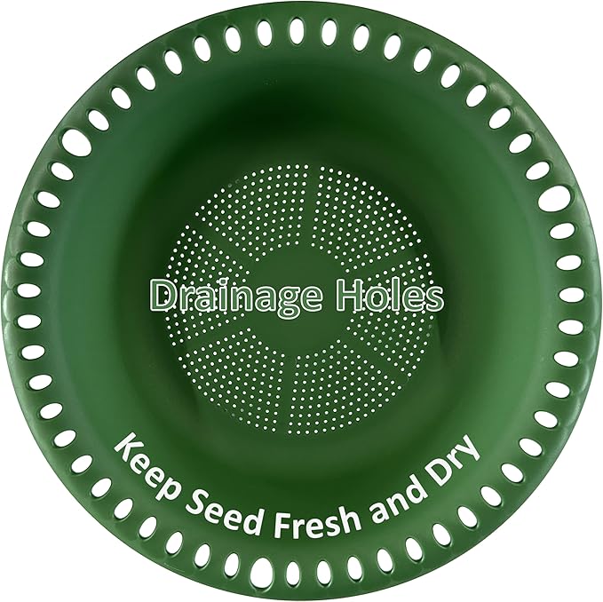 Hanging Bird Feeder Tray with Drainage Holes for Outside, Bird Seed Catcher Tray, Feeding Station (14 inch, Green)
