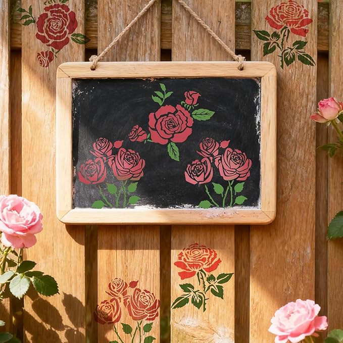 12 Pcs Large Flower Stencils for Painting, 5.12 X 5.12 Inch Flower Stencils for Crafts Reusable, Wood and Wall Stencils for Painting Large Pattern, DIY Templates Holiday Wall Paper (H)