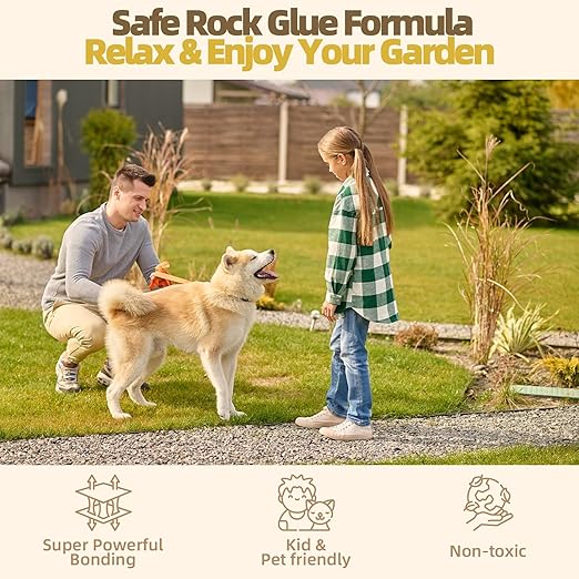 Mulch Glue for Landscaping, 4Gallon Rock Glue, Fast-Dry Non-Toxic Weather-Resistant Strong Gravel Binder, Pine Straw Outdoor Strong Pebble Gravel Hold for Garden, Mulch Lock and Pea Gravel