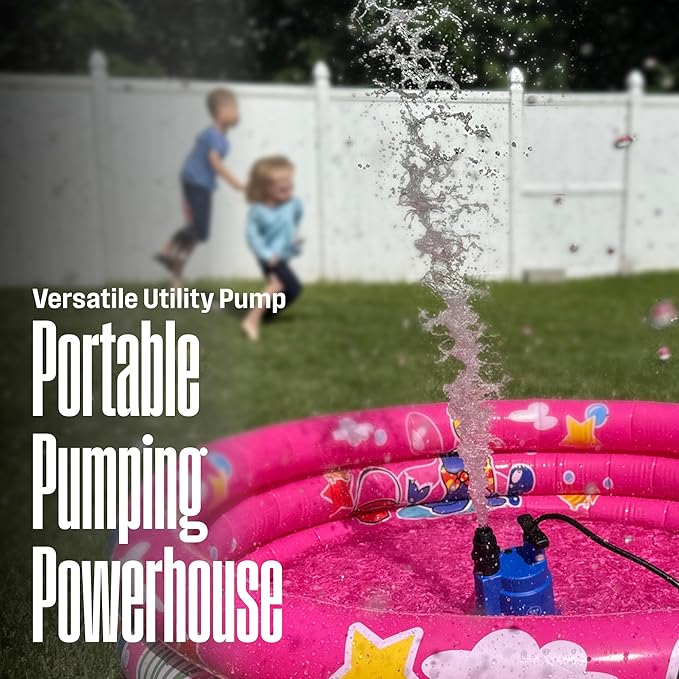 Westinghouse Sump Pump 1/4 HP 25 GPM Submersible Water Pump Thermoplastic Portable Utility Pump High Flow Water Removal for Swimming Pool Garden Pond Basement Window Wells with 10ft Long Power Cord