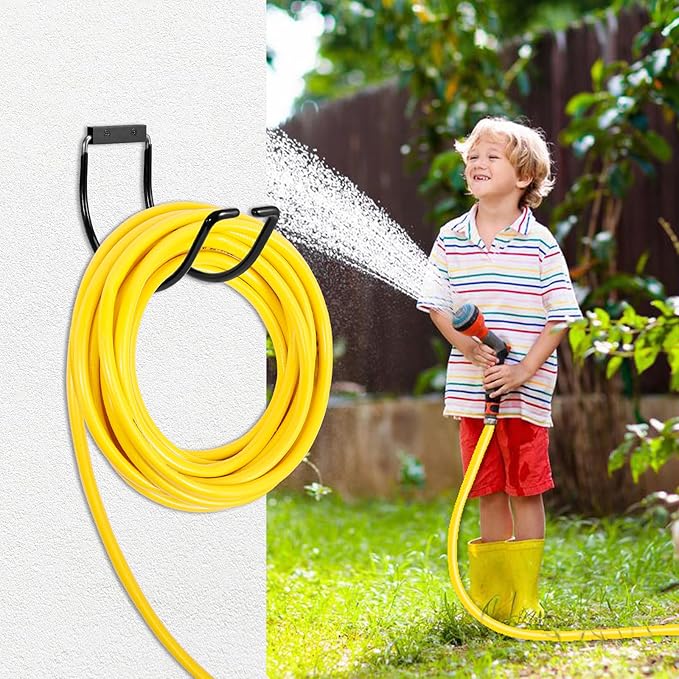 Garden Hose Holder Water Hose Hanger Wall Mounted,304Stainless Steel Solid Hose Hook Holds Up to 150Ft Garden Hose, Expandable Hose, Garden Hose Carts,Water Hose - Orange
