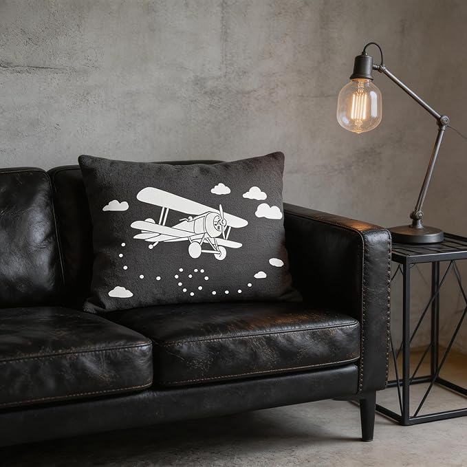 TIAMECH A4 Reusable Biplane Stencil for Painting - Propeller Aircraft Flight Layering Template, DIY Wall Art, Wood Furniture, Scrapbook & Crafts (8.3x11.7inch)