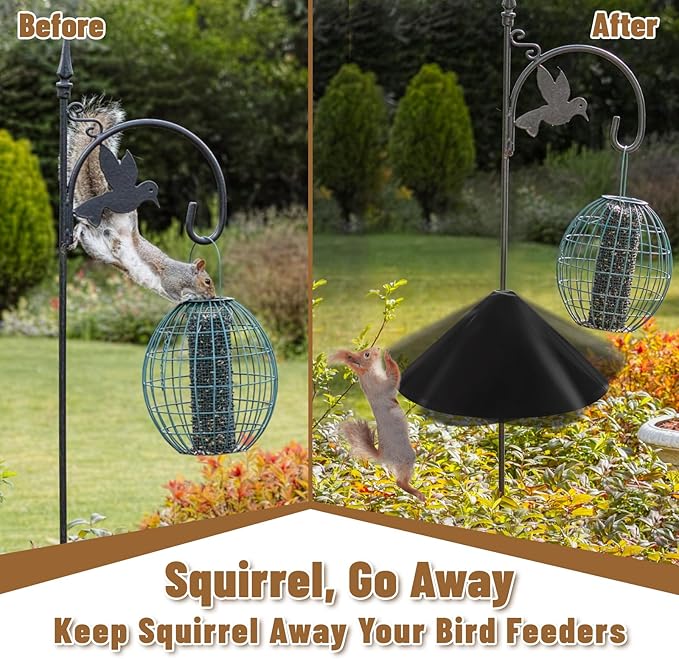 New Squirrel Baffle, Wrap Around Bird House Squirrel Guard Baffle Protect Outside Hang Bird Feeders and Pole Mount from Raccoon Squirrels Rodents Bird Feeders (19 in)