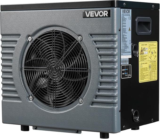 VEVOR 14710 BTU Pool Heat Pump, Electric Pool Heater for Above Ground Up to 3962 Gallons, Max COP 5.13, Heating & Cooling Dual Mode, Low Noise Smart Inverter Compressor, GFCI Protection for Swimming