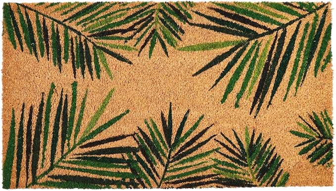 Juvale Door Mat - 30 x 17 in, Brown, Tropical Style - Outdoor Coir Doormat for Front Door - Dirt-Scraping Welcome Mat