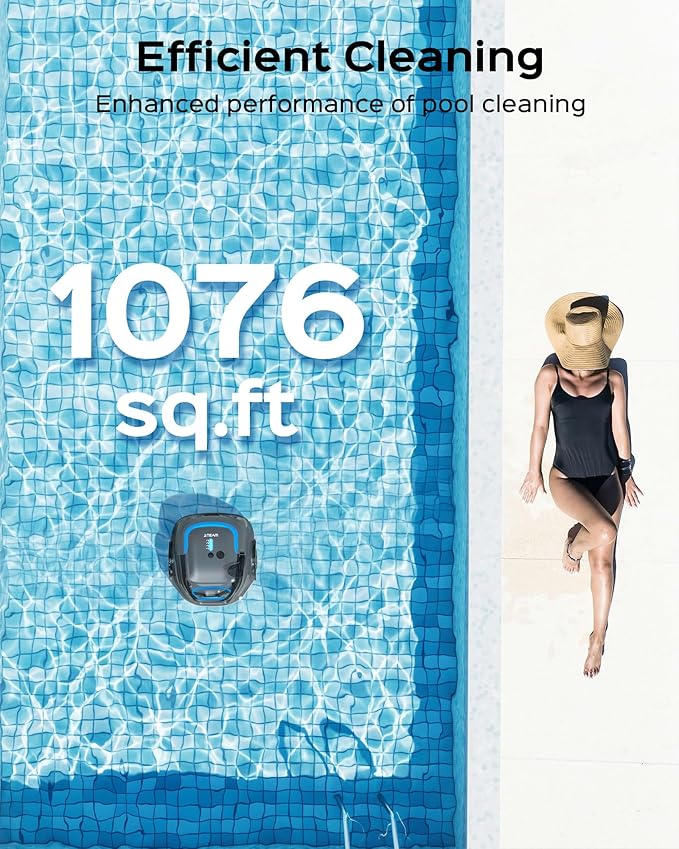 (2026 Upgraded) WYBOT A1 Cordless Robotic Pool Cleaner, Automatic Pool Vacuum for Above Ground with 120 Mins, Double Filters, LED Indicator, Charge in 2.5H, 4 Cleaning Modes (Deep Grey)