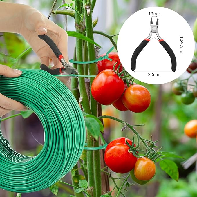Zhengmy 250ft/76m Green Garden Wire,with Wire Cutter,Sturdy Plant Ties,Twist Garden Ties Gardening Supplies 2.5 mm Diameter for Supporting Climbing Plants Office Organization and Decoration Binding