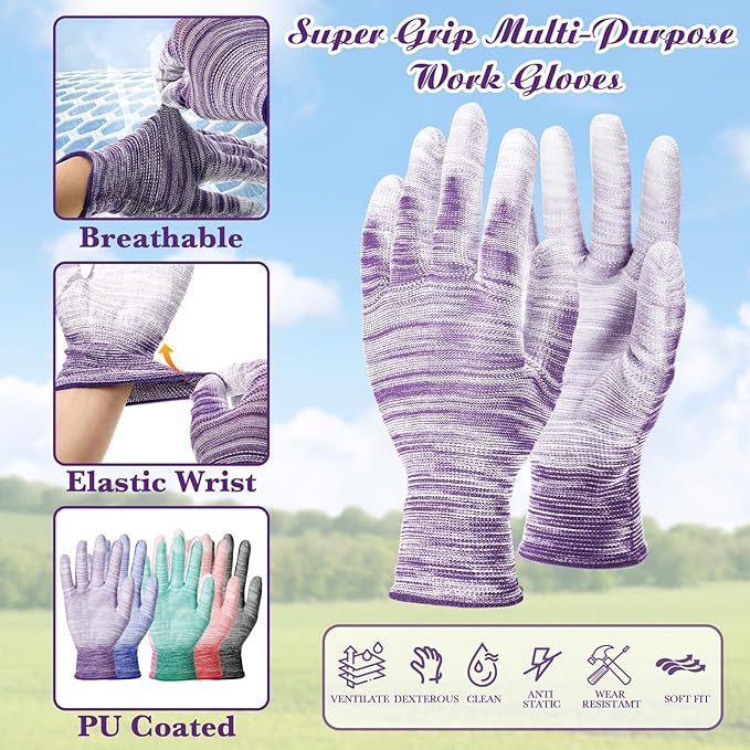 Breathable Gardening Gloves for Women and Men 8.9 Inch Multi-purpose Garden Gloves Texture Grip Comfortable Outdoor