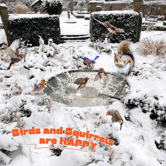 2 Pack Upgrade Bird Bath Heater for Outdoors in Winter, Pond Deicer 60 Watts Birdbath Deicer Water Heater Thermostatically Controlled with Auto Shut off Function for Patio Lawn (Frosted Gray)