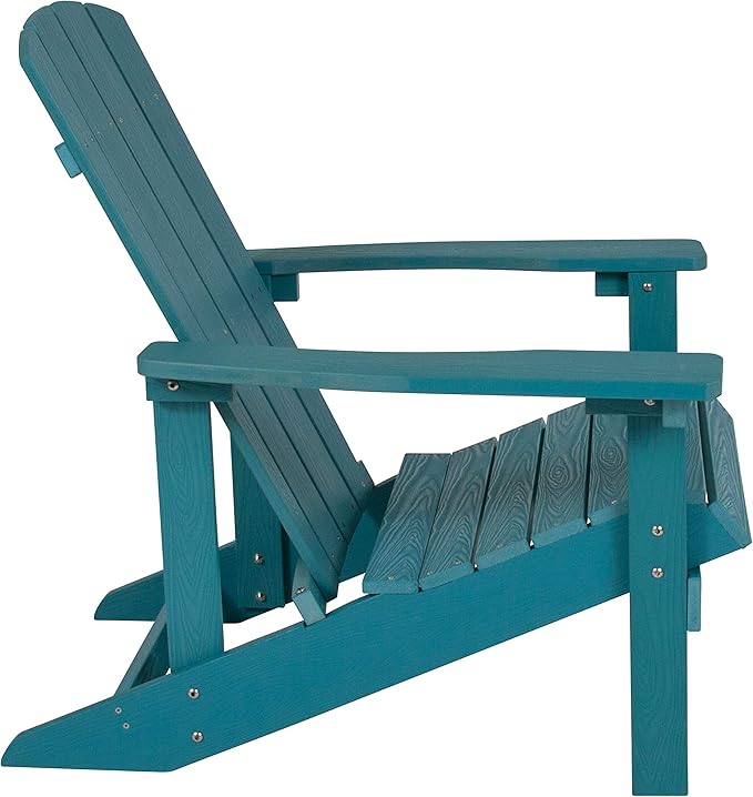 Flash Furniture Charlestown Poly Resin Adirondack Chair - Sea Foam - All Weather - Indoor/Outdoor - Set of 4