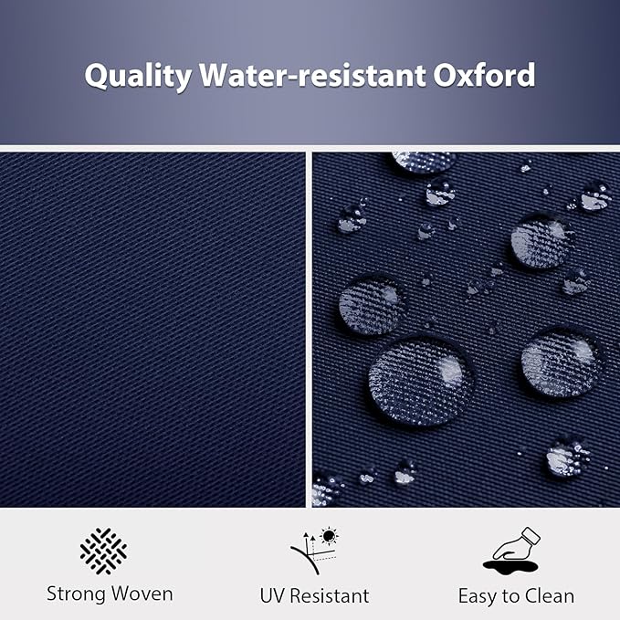 Outdoor Chair Cushions Set of 4, 17 x 16 Inch Patio Chair Cushions for Outdoor Furniture, Water Resistant, Non-Slip Ties (Navy Blue)
