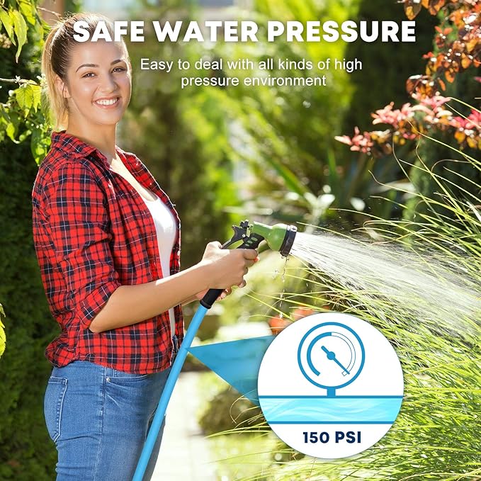 Kohree 5/8" x 15 Ft RV Water Hose, Premium Drinking Water Hose with No-Kink Design, Leak Free, Lightweight, Short Garden Hose 15 ft with Strap, Ideal RV Accessories for RV, Camper, Garden - Blue