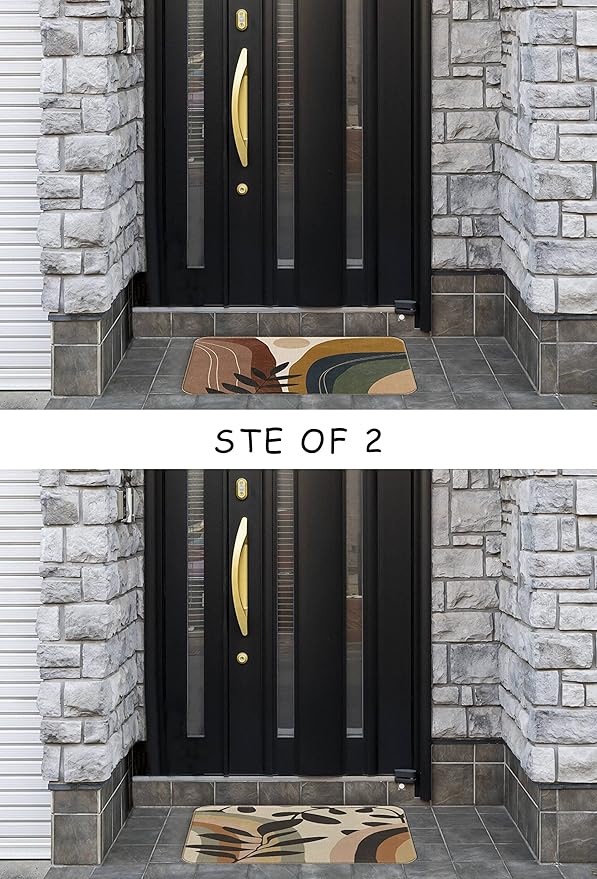 Nogrit Bohemian Doormat, 30 x 17 Inch, Set of 2, Non-Slip, Indoor-Outdoor, Handmade Doormat