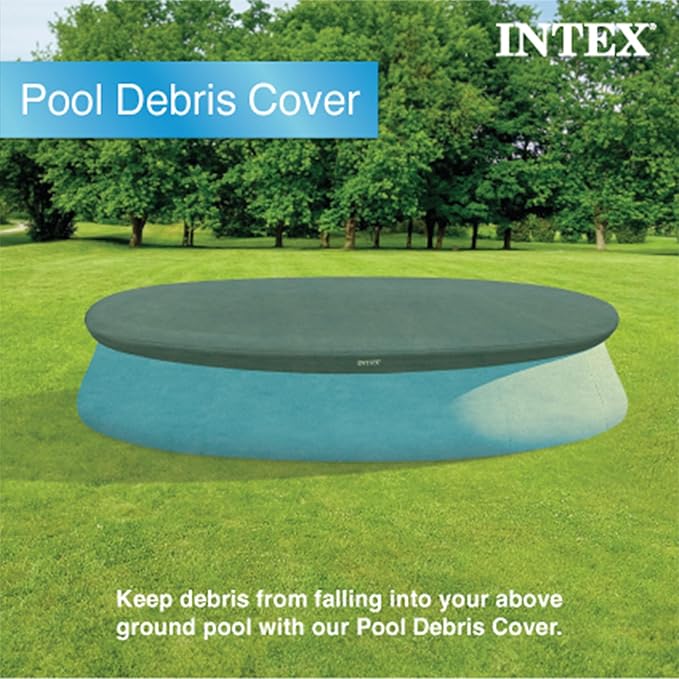 Intex 15' x 33" Easy Set Inflatable Ring Top Round Above Ground Swimming Pool with Cover and Krystal Clear Cartridge Filter Pump