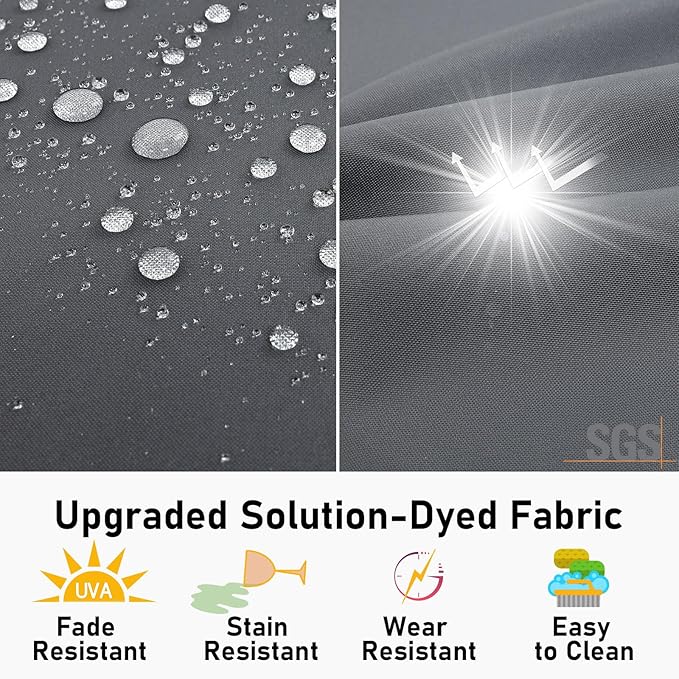 Topotdor Outdoor Chair Cushions Set of 2, 17"x16"x2" Waterproof Patio Chair Cushions for Outdoor Furniture, Round Corner Outdoor Seat Cushions Color Fastness Chair Pads with Ties, Dark Gray